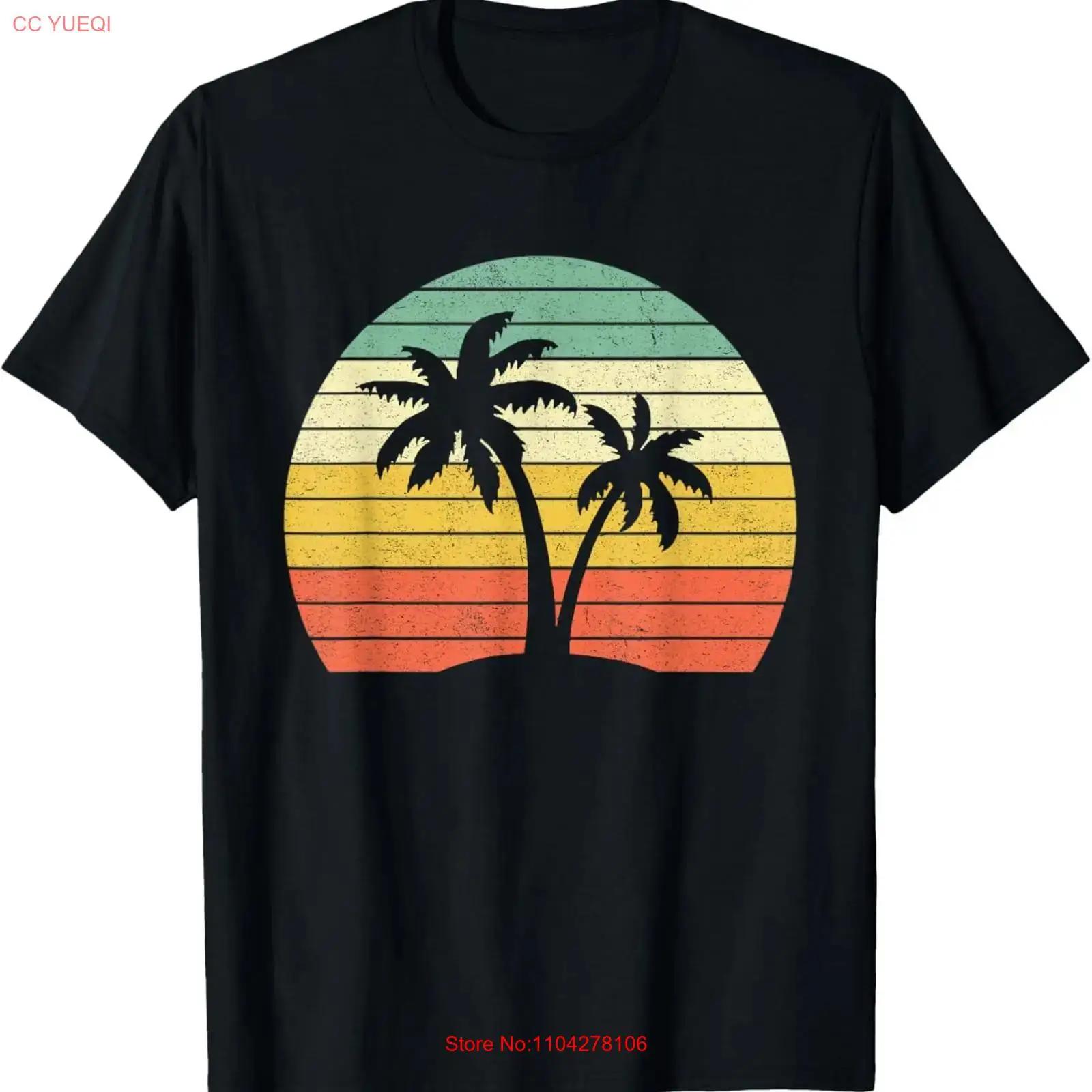 

Palm Tree Retro Tropical Beach T Shirt Girls vintage Washed Top For Everyday Wear Stretched designer clothes Casual Versatile 5XL різнокольоровий