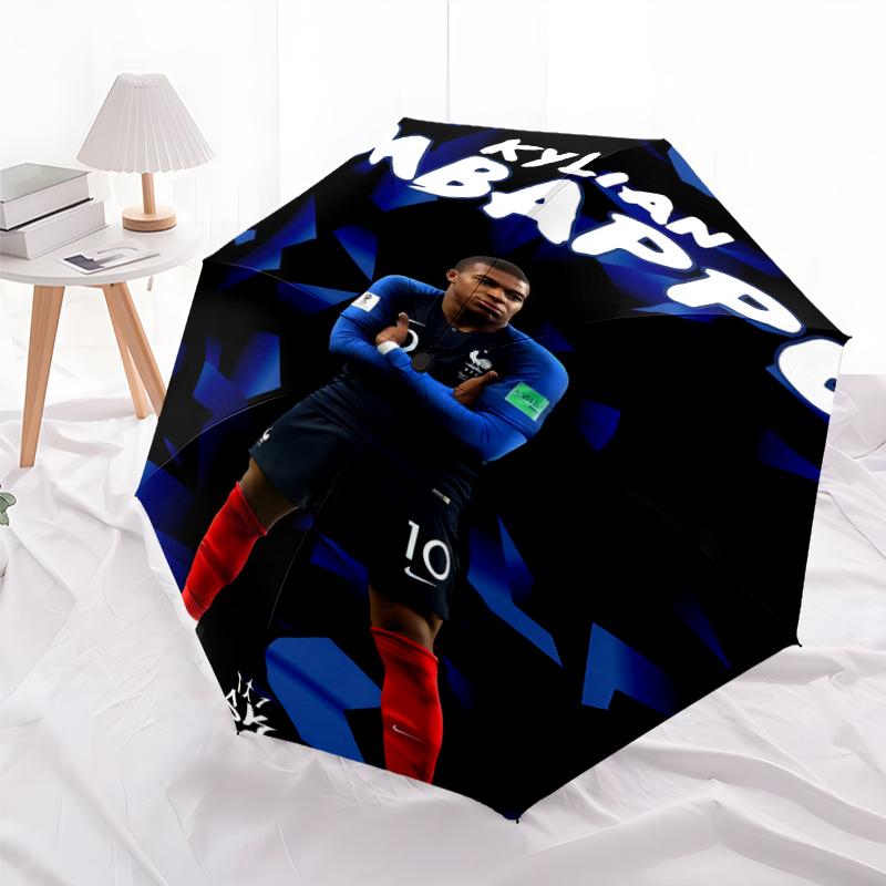 Printed Kylian Mbappé Printed Folding Umbrella,Outdoor,Leisure,And Travel Umbrella,Durable Umbrella Fabric,Birthday And Holiday Gift