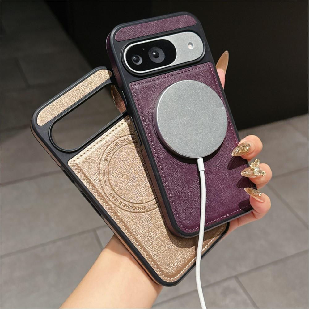 Vintage PU Leather Matte Shockproof Case for Magsafe for Google Pixel 8 9 9A 10 Pro XL Magnetic Bumper Armor Soft Business Cover