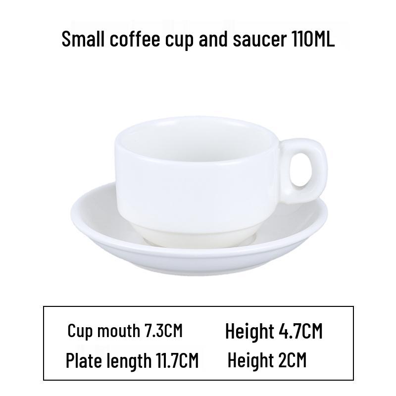 European Latte Art Cappuccino Cup & Saucer Set - White Ceramic Tea/Coffee Cup for Hotel Guest Room