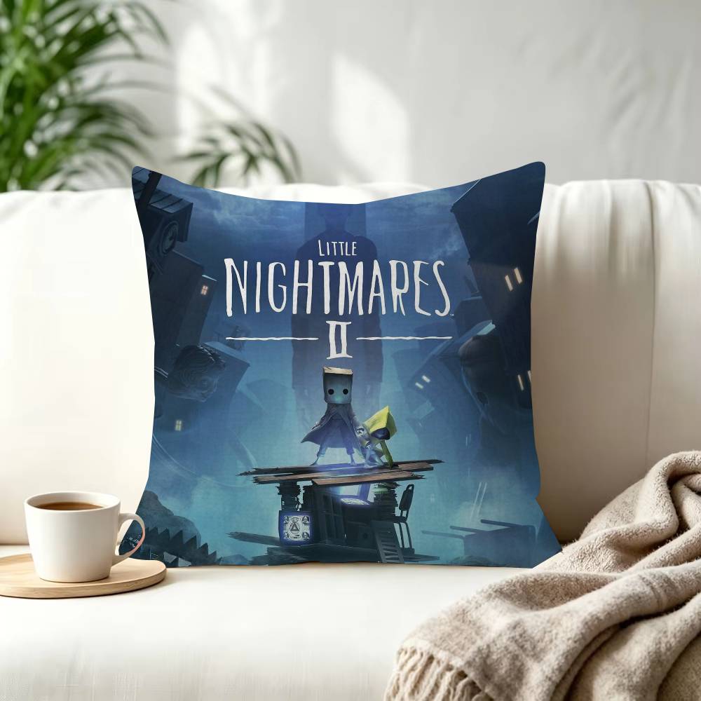 Little NNightmares Decorative Polyester Throw Pillow Cover Square Suitable for Home Office Coffee Shop Decor