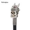 Silver Resin Skull Dragon Head Walking Cane Fashion Decorative Steel Stick Gentleman Elegant Cosplay Cane Knob Crosier 94cm