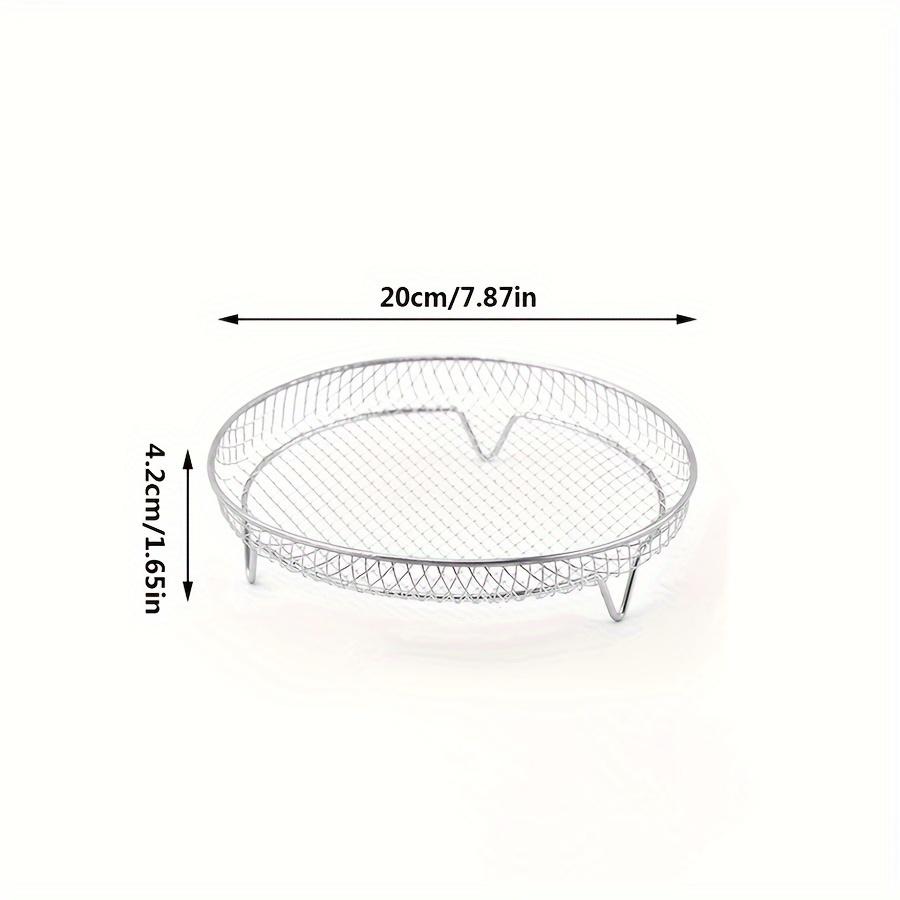 1pc Air Fryer Accessories, Round Air Fryer Rack, Multi-purpose Air Fryer Accessories, Steam Rack, Stainless Steel Stackable Rack, Dehydrator