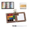 Mini Watercolor Kit Travel Watercolor Paint Set with Sketchbook Binder Clip Pen Portable Watercolor Palette with 12/24 Color Paints