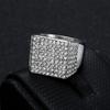 Ring hip hop HIOHOP jewelry gold plated square full diamond ring
