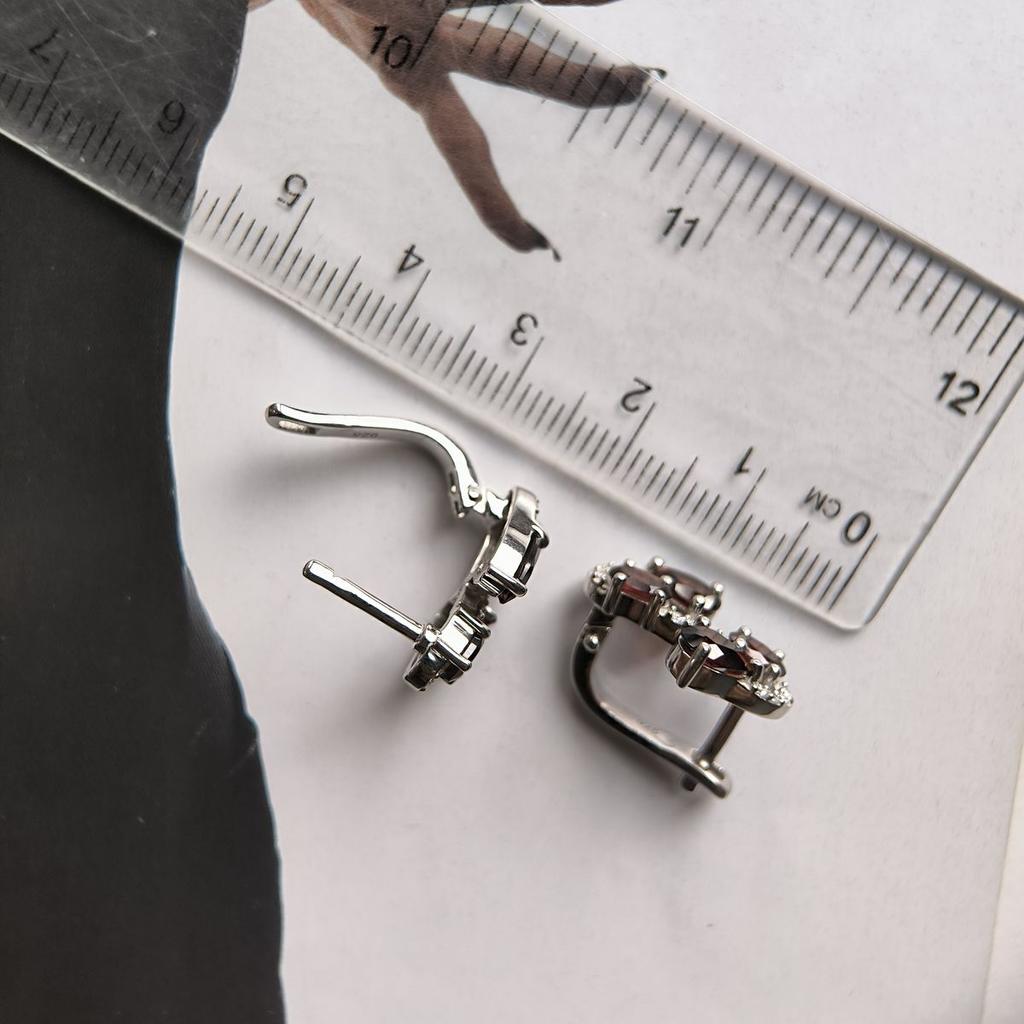 Silver Earrings with Natural Garnet 3.468ct (2182030)
