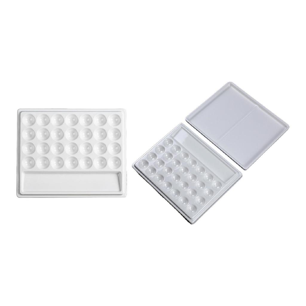 28 Wells Paint Palette Supplies Imitation Porcelain Rectangular Painting Mixing Tray for Painting Artists Oil Paints