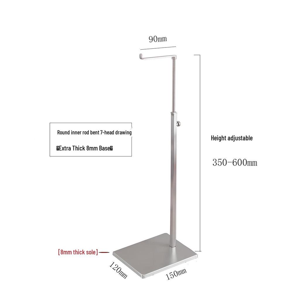 Adjustable Stainless Steel Handbag Display Stand with Gas Spring