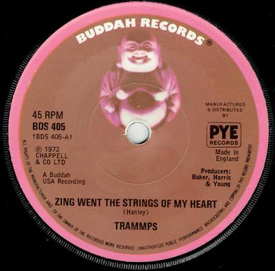 7inch Record TRAMMPS Zing Went The Strings Of My Heart BDS405 Buddah Records 1974 UK SoulFunk Used