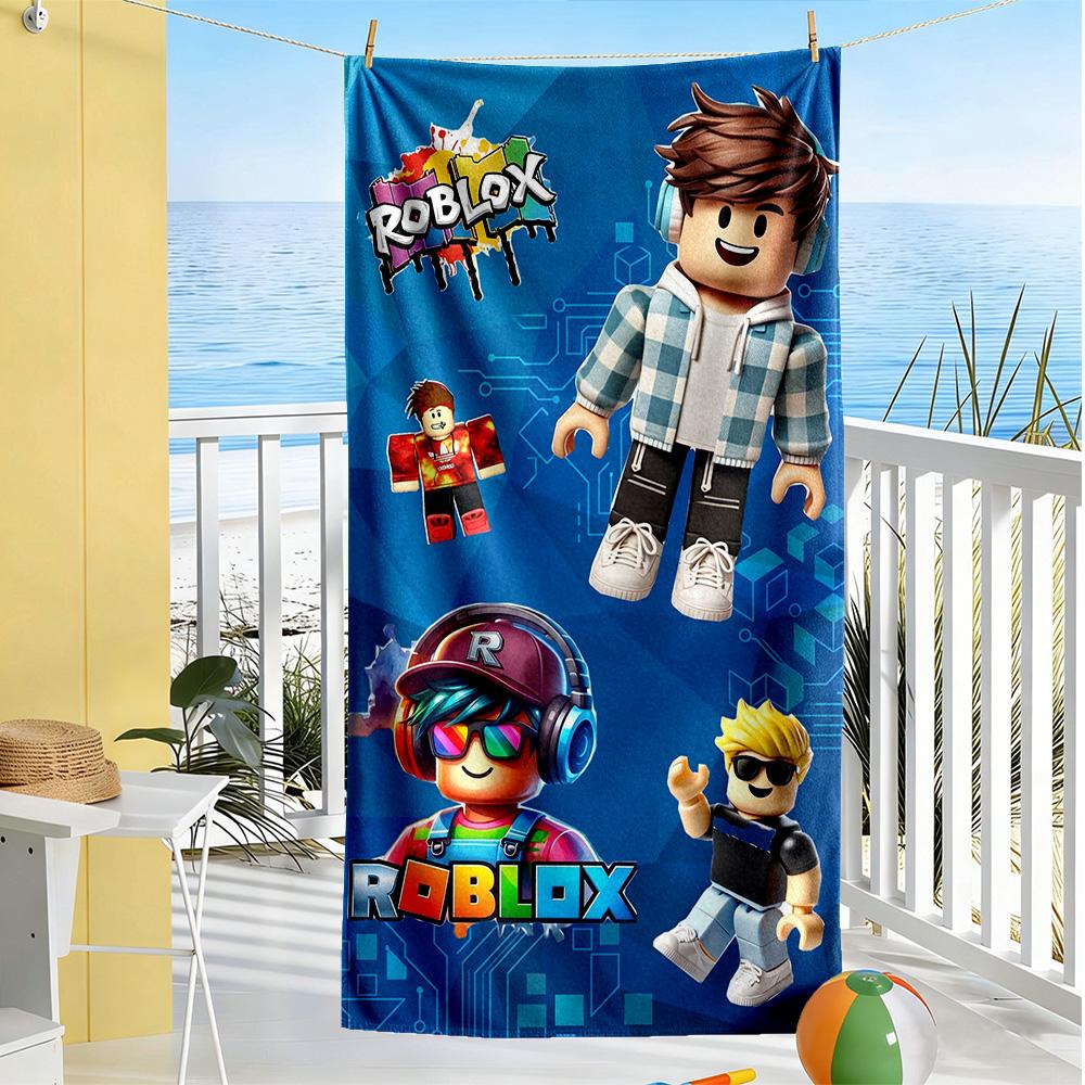 Asciugamano da Spiaggia Roblox Alta Assorbenza & Asciugatura Rapida Confortevole Leggero Adatto per Sport, Viaggi, Nuoto, Yoga, Bagno, Spiaggia E Piscina