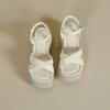 Summer New Thick Heel Platform Sandals Women's Versatile Simple Cross with One-button Open-toe Sandals