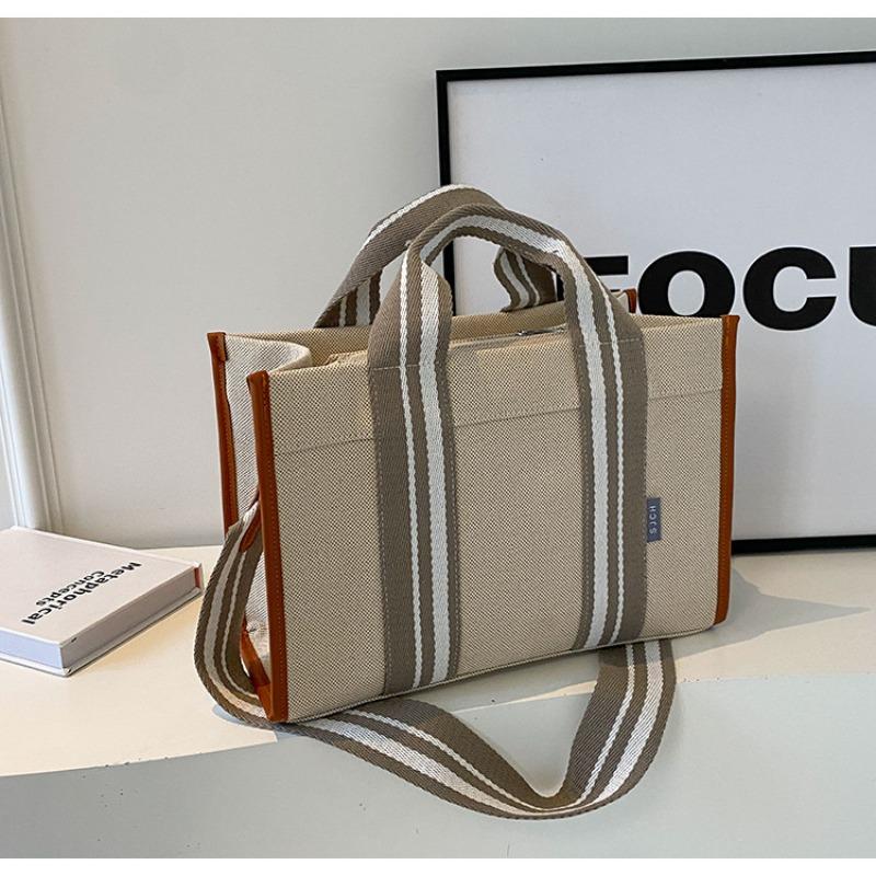 

Large capacity canvas bag women s new cloth bag niche portable class commuter tote bag cloth bag messenger bag коричневый