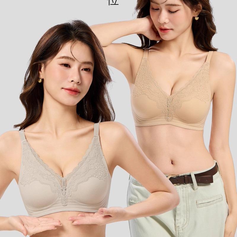 French Seamless Push Up Lace Thin Comfort Bra