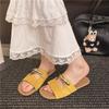 Mode Strandschuhe Hausschuhe Lässige Slipers Damen Pantoletten Luxus 2025 Flach Gummi Weich Klettverschluss Mode Schuhe Hausschuhe Flach Schlupf