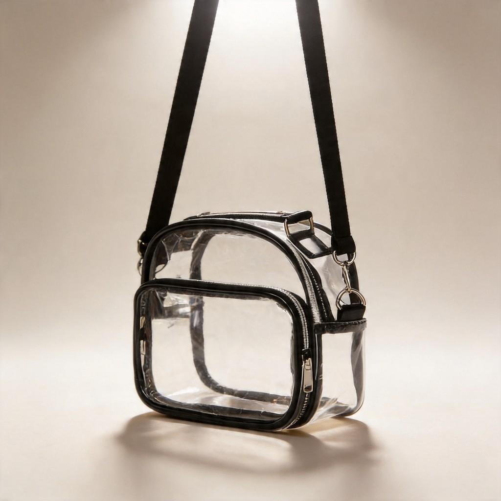 Street Style Pvc Crossbody Bag With Zipper Closure And Mobile Pocket For Women