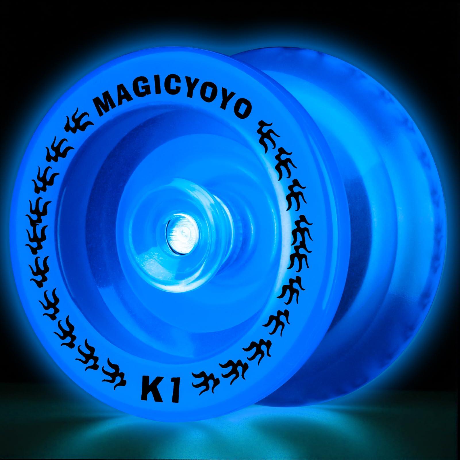 MAGICYOYO Отзывчивый K1 для возрастов с Хранилищем 12 и Набором подшипников для Продвинутых Трюков Синий Йо-йо 8-12+ Сумка для Йо-йо, Нити для Йо-йо, Перчатки для Йо-йо,