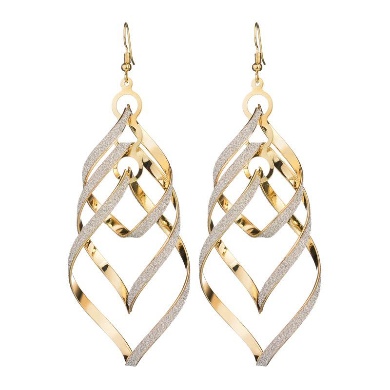 Stylish Gold Multilayer Matte Heart Earrings for Women, Shine Bright on Your Vacation, Summer Holiday Style, Charming Summer Ear Accessories