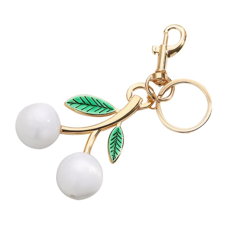 

Sparkling 3D Cherry Charm Keychain Accessory Fashionable Fruit Shape Key Rings Portable Bag Decoration for Women 1 білий