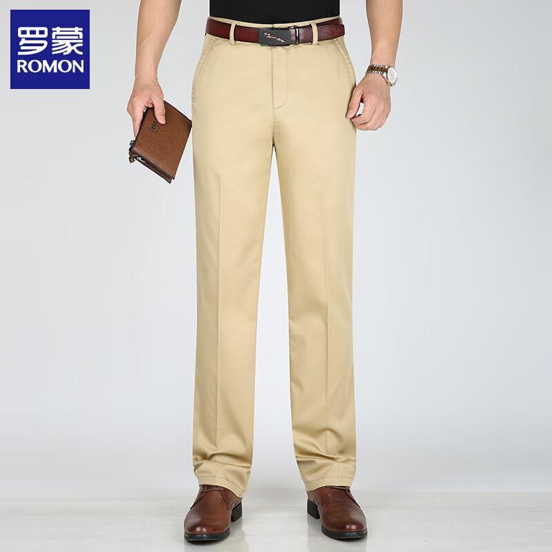ROMON Men s Loose Fit Straight Leg Cotton Casual Pants 29
