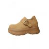 Womens Chunky Sole Slip-On Birkie Style Boots With 10cm Hidden Heel Warm Fleece Lined Casual Shoes