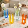 Transparent Acrylic Vase Geometric Flower Container Minimalist Flower Vase  Tabletop Decoration