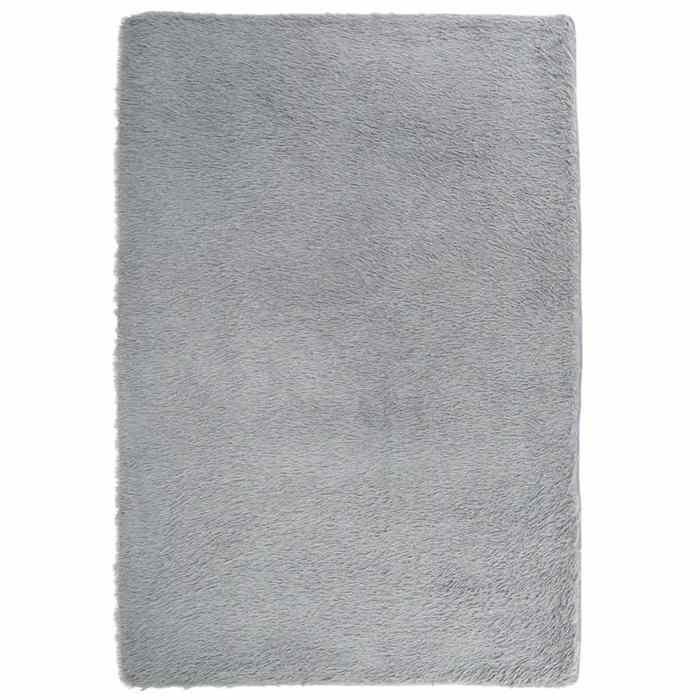VidaXL Tapis shaggy à poils longs gris argenté 120x170 cm polyester, tapis, tapis de chambre, tapis moderne, tapis de salon, 4102828