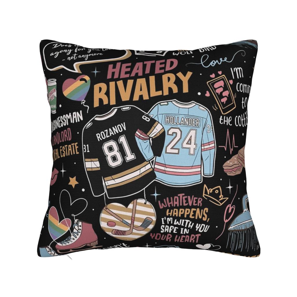 Funda de Almohada Romántica de Rivalidad Caliente Suave Cubierta de Cojín de Poliéster Decoración Funda de Almohada Hogar con Cremallera