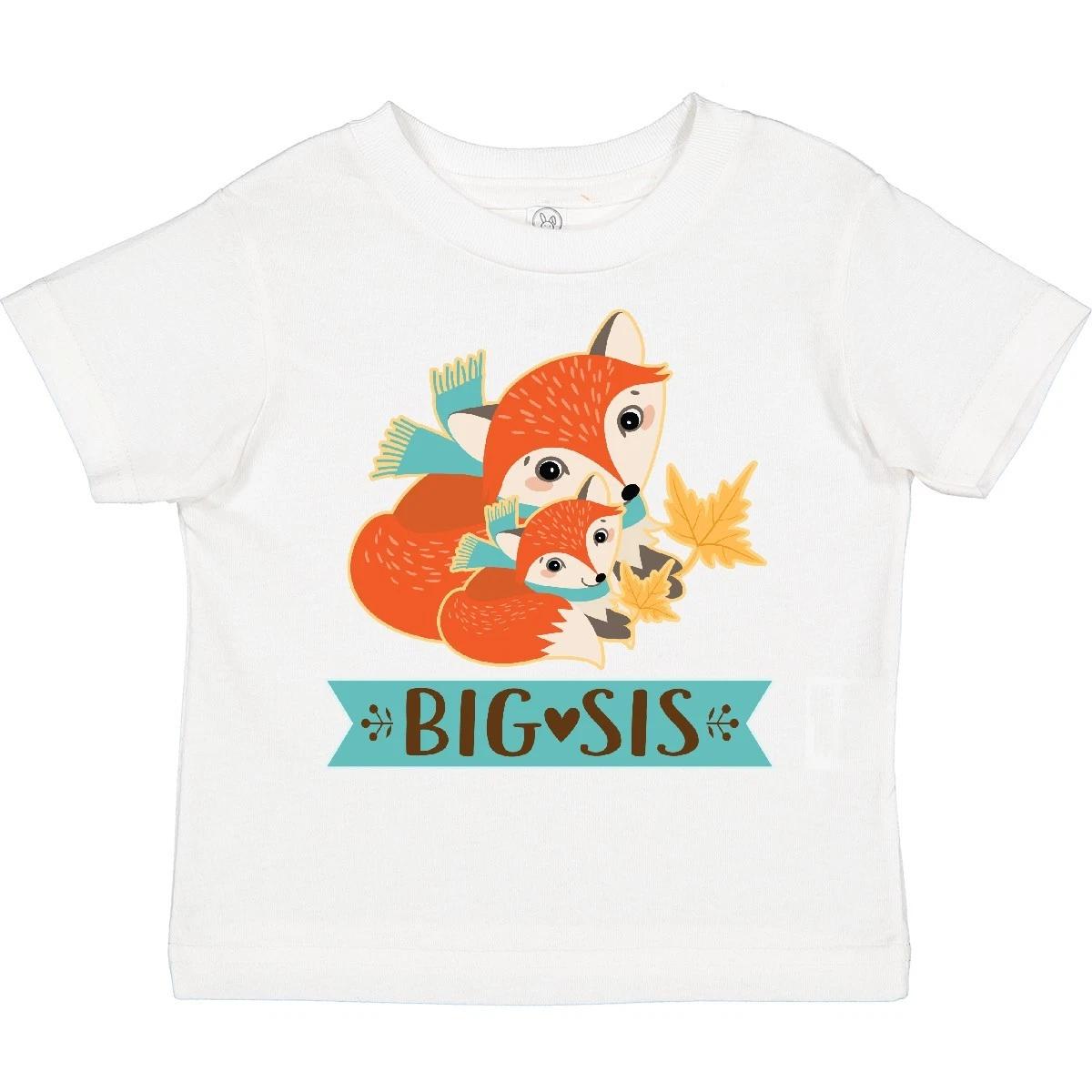 Inktastic Big Sis Woodland Fox Sister Toddler T-Shirt Sibling Animals Childs Kid 100