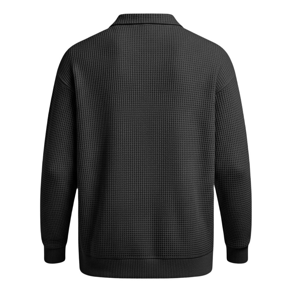 Men's Collarless Casual Sweatshirt Without Buttons