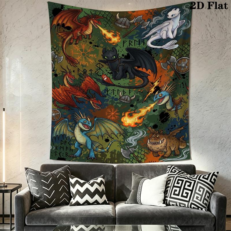Come Allenare un Drago Arazzo da Parete Appeso Estetico Coperta in Tessuto Stampato Arazzi Decorativi per Camera da Letto Soggiorno Arredamento per la Casa