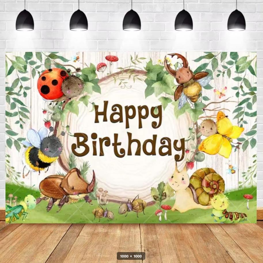Insektenthema Hintergrund Ameise Marienkäfer Blattgirlande Banner Hintergrund Kindergeburtstagsparty Dekoration Babyparty Anordnung