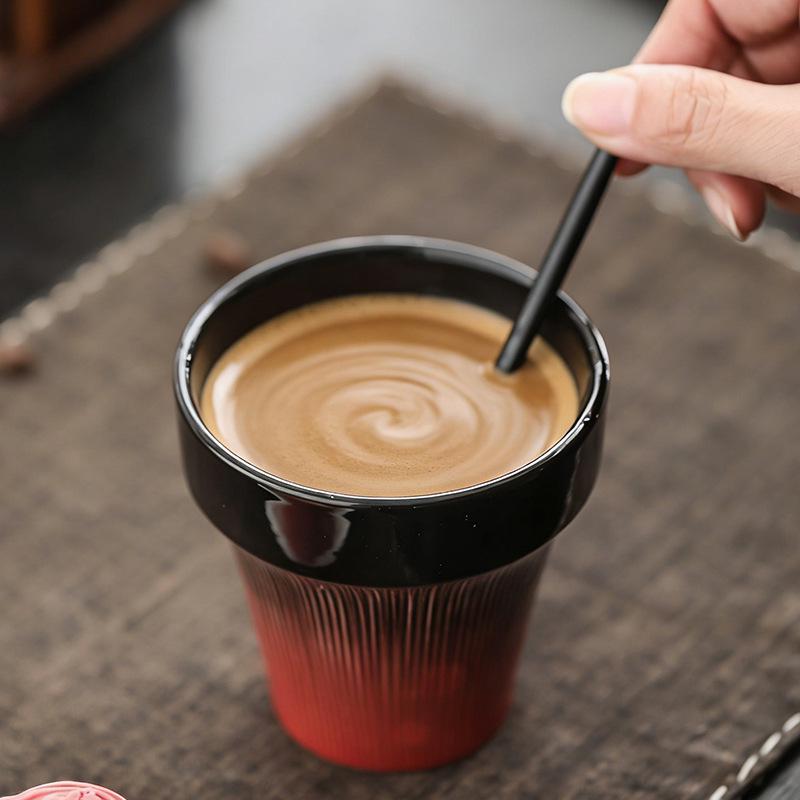 High-Grade Wabi-Sabi Retro Ceramic Coffee Cup with Custom Logo