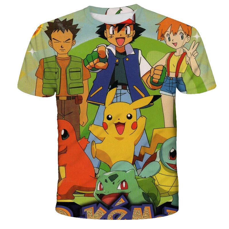 2026 Summer New Pikachu Animation T-shirt 3D Printing Unisex Children's Casual Fashion Cute Daily Street T-shirt Top