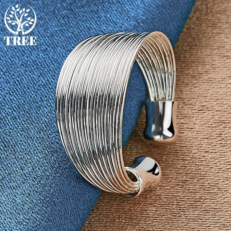 925 Sterling Silver Multi Thread Ring Fashion Jewelry