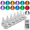 Pack of 12 Remote Controlled Wireless Charging Rechargeable Tealight RGB LED Candle Lamp Wedding Xmas Home RGB Party Table Decor