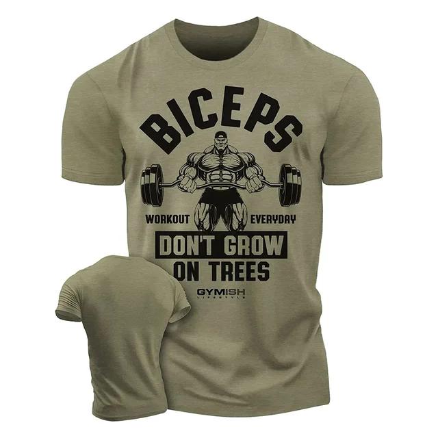 2025 3D Men's Printed Training T-shirt, Fashionable and Fun Fitness Short Sleeved T-shirt, Elastic and Breathable Top