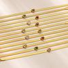 Flat Snake Chain Bracelets 18K Gold Plated 304 Stainless Steel & Rhinestone Women's Birthstone Stylish Gift Jewelry 16cm Long