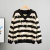Loose Knitted V-neck Lazy Fringed Sweater Women's 2025 Autumn New Fashion Foreign Style Inner Top