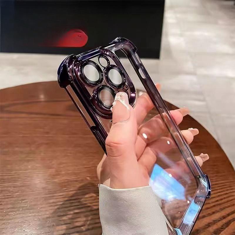 Applicable To IPhone16promax Mobile Phone Case Apple Four Corner Airbag Anti Fall 15 Transparent Lens Film 14 Protection Case