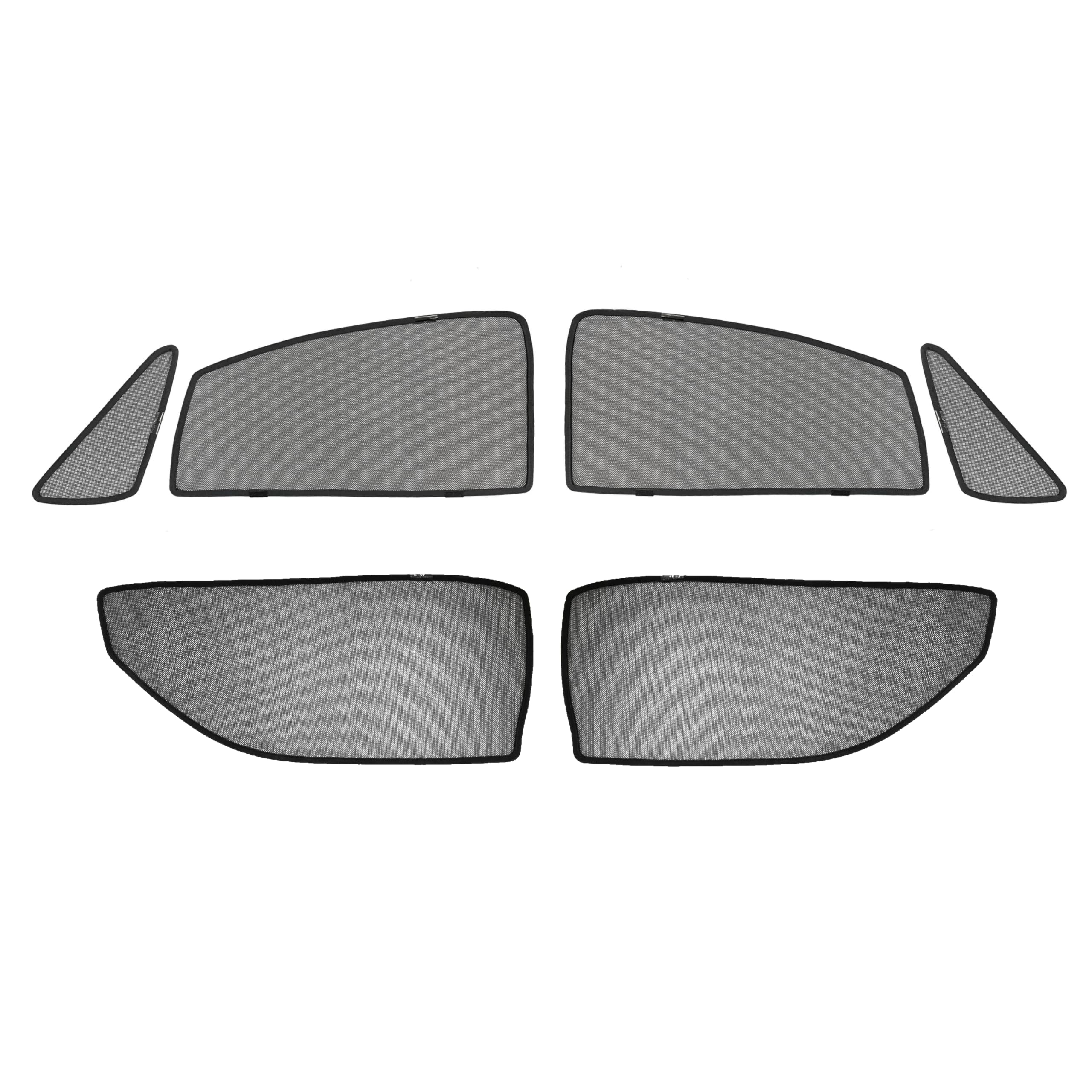 

CGP Laser Sunshades for Front Side Triangular Passenger and Second Row for Toyota Alphard and Vellfire Mesh Car 6 Panels with Small Sun Left and Right