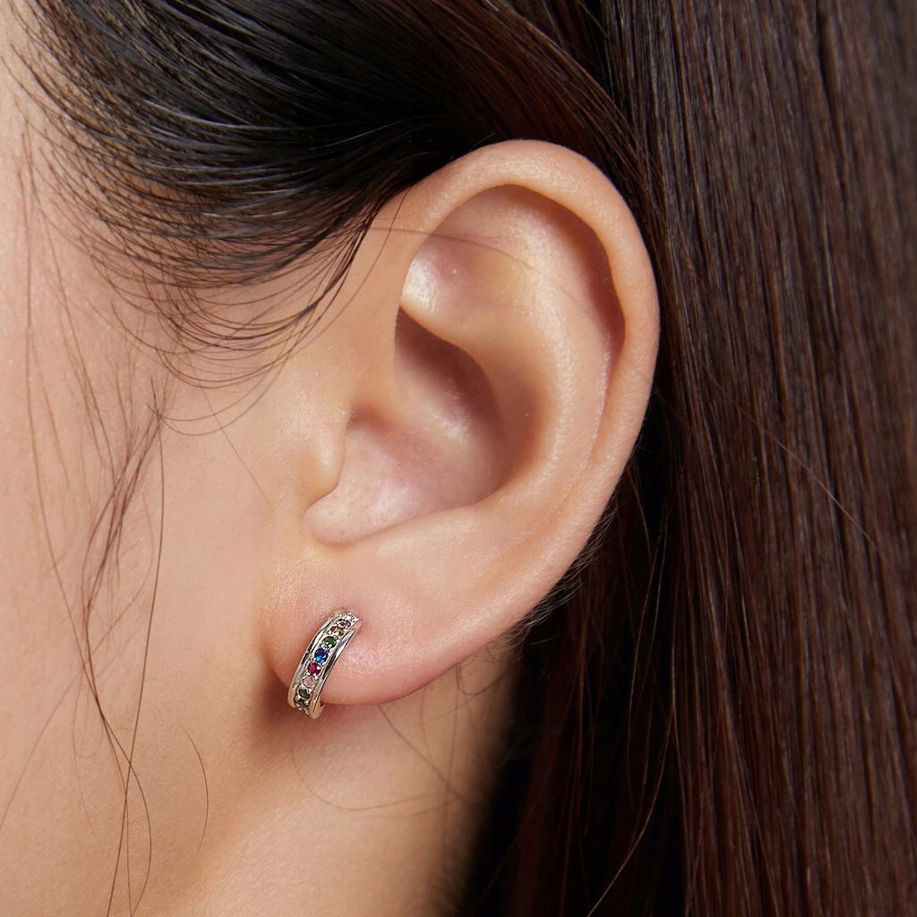 Earrings, Colorful Stud, Pr 925, Zircons, Crystals, Diamond