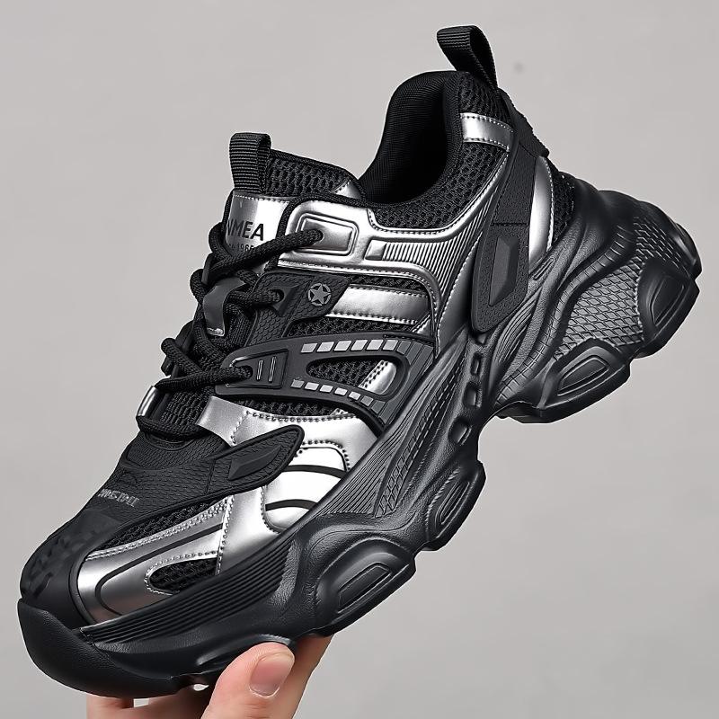 

Весенние кроссовки для пап мужские 2025 новые дышащие нескользящие повседневные туфли универсальные туфли на платформе мужские спортивные туфли 44