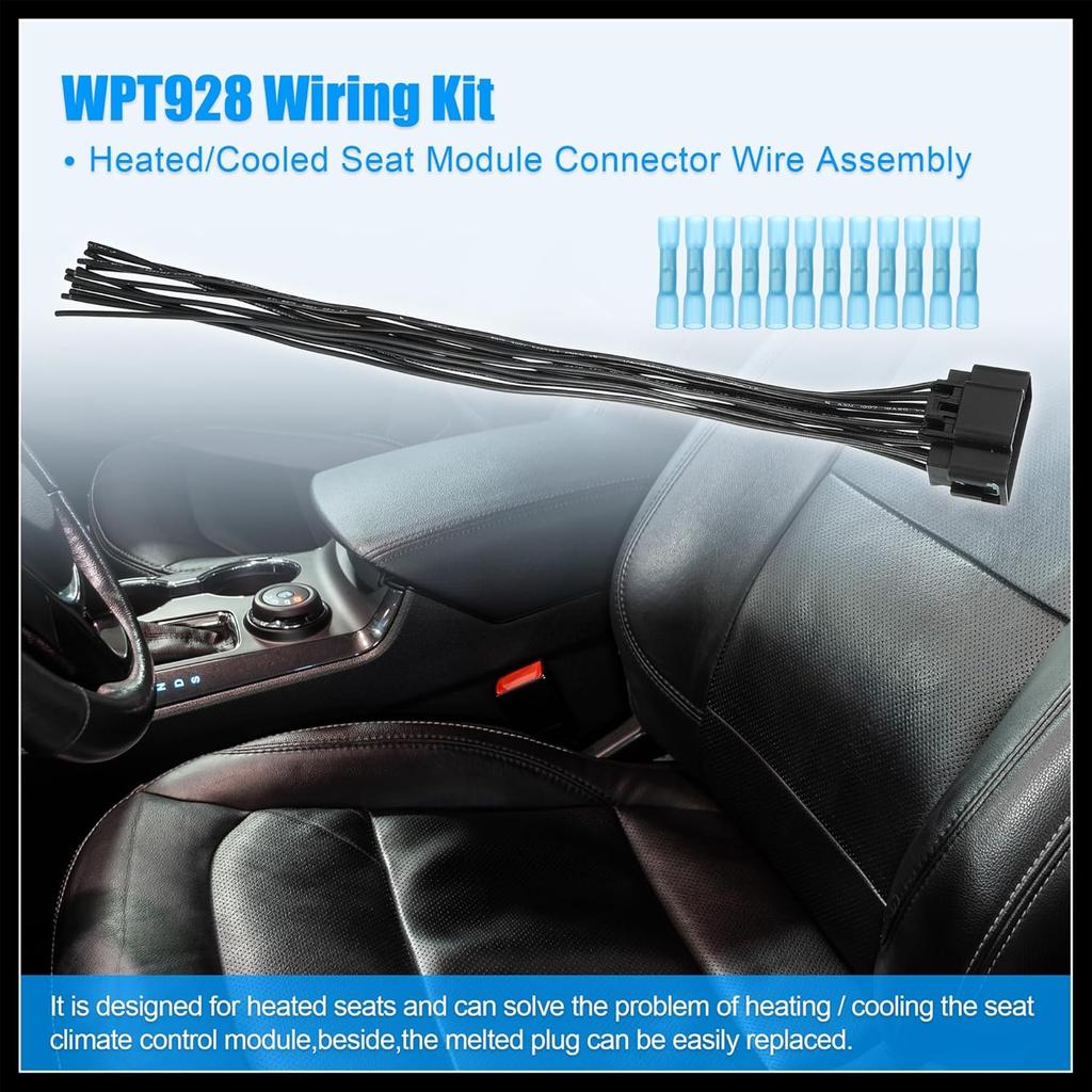 Heated Seat Wiring Connector Wire Harness Replacement WPT928 15326110 Heated/Cooled Seat Module Connector Wire Kit for Ford F-250 F-350 F-450 Super