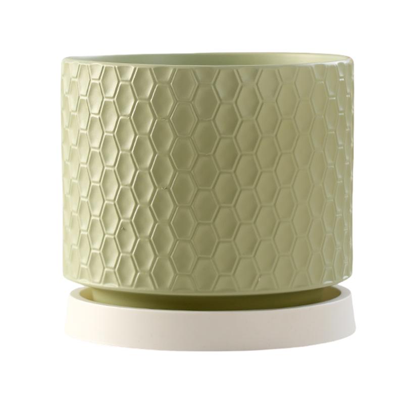 Nordic Style White Ceramic Succulent Pot with Four Compartments