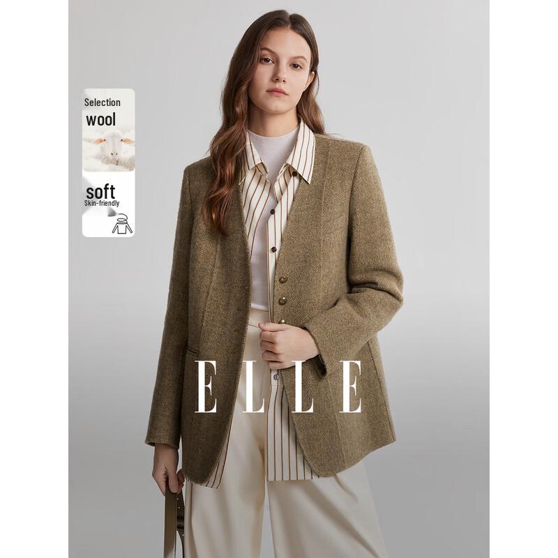 ELLE Women s Wool Blend Winter Coat L