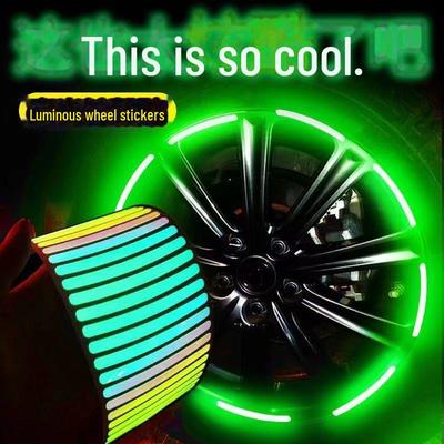 Adesivi riflettenti laser colorati per ruote di auto elettriche per motociclette: Decorazione pneumatici anticollisione e luminosa