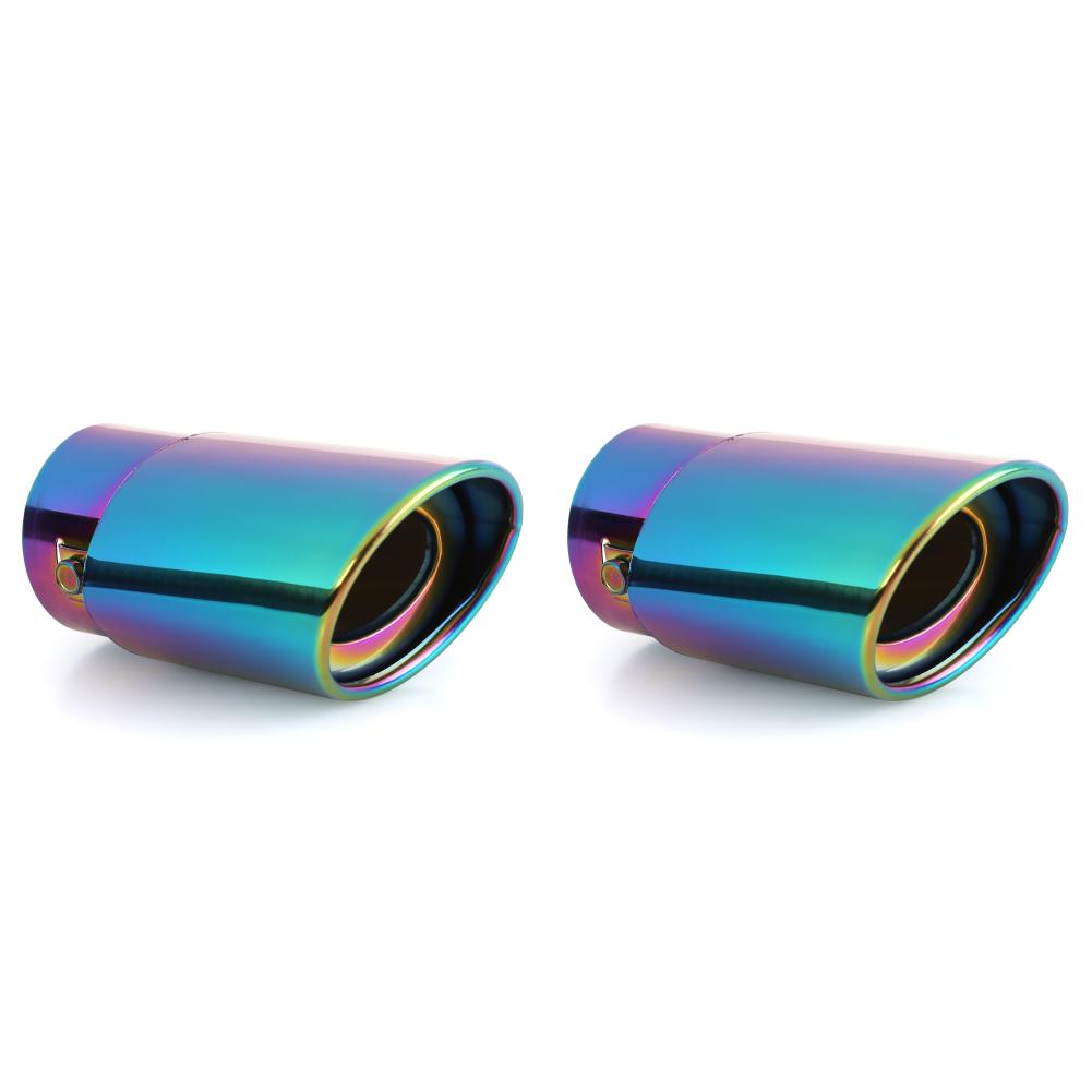 63mm Auto Exhaust Pipe Tip Car Auto Muffler Universal Stainless Steel Trim Tail Tube Auto Muffler Auto Styling Replacement Parts