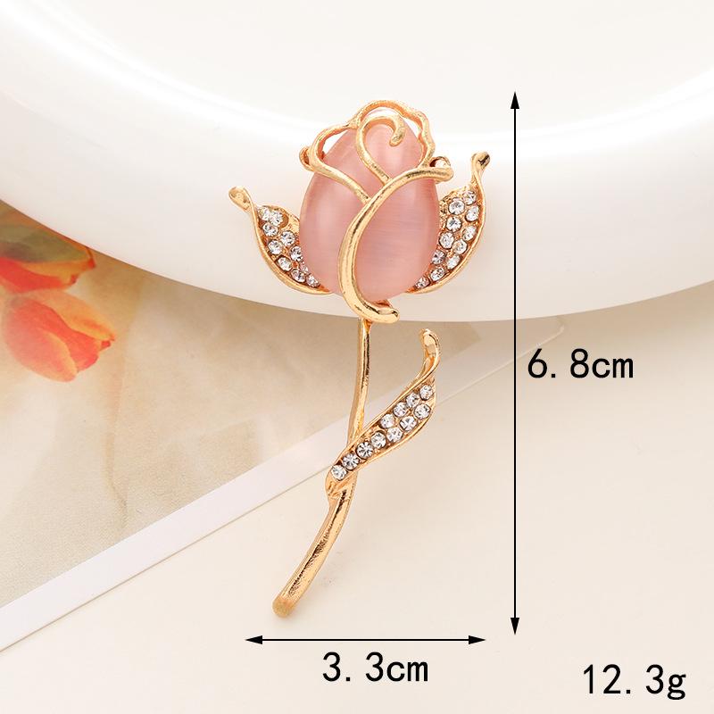 New 3D Rose Flower Alloy Phone Case Charm with Rhinestone Droplet.
