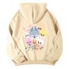 Sudadera con capucha informal, versátil y de moda para mujer, con parche de manga larga para uso diario.