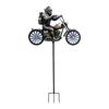 Escultura de Ciclista de Hierro Juguetona Molinillo de Viento Pieza Decorativa Adecuada Para Patios Césped o Jardín Trasero y Terrazas